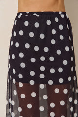 Evie Polka Dot Maxi Skirt - Black and White - The Self Styler