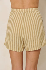 Emma Stripe Shorts - Yellow - The Self Styler