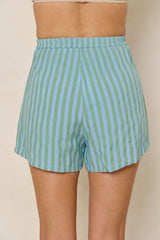 Emma Stripe Shorts - Blue - The Self Styler