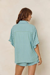 Harper Stripe Shirt - Blue - The Self Styler