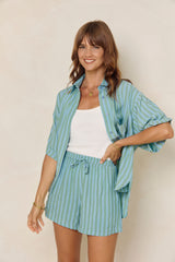 Harper Stripe Shirt - Blue - The Self Styler