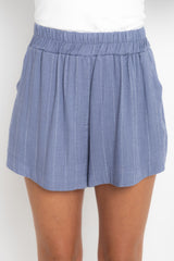 Riley Pinstripe Shorts - Blue - The Self Styler