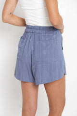 Riley Pinstripe Shorts - Blue - The Self Styler