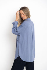 Jagger Relaxed Pinstripe Shirt - Blue