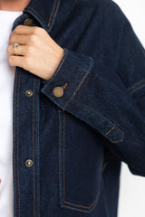 Duke Oversized Denim Shirt - Dark Indigo - The Self Styler