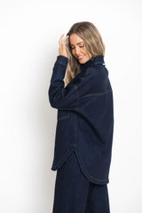 Duke Oversized Denim Shirt - Dark Indigo - The Self Styler