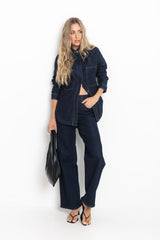 Harper Wide Leg Jeans - Dark Indigo - The Self Styler