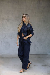 Duke Oversized Denim Shirt - Dark Indigo - The Self Styler