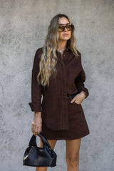 Duke Oversized Denim Shirt - Chocolate - The Self Styler