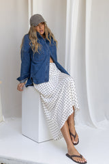 Duke Oversized Denim Shirt - Mid Blue - The Self Styler