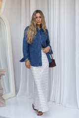 Duke Oversized Denim Shirt - Mid Blue - The Self Styler