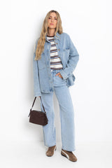 Ryan Relaxed-Fit Stripe Tee - Choc and Blue - The Self Styler