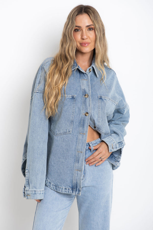 Banksy Relaxed-Fit Denim Jacket - Vintage Wash - The Self Styler