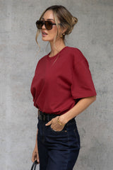 Sonny Relaxed-Fit Tee - Burgundy