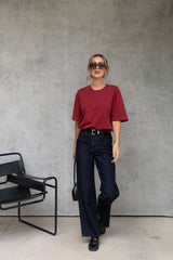 Sonny Relaxed-Fit Tee - Burgundy