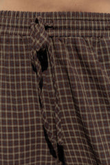 Landon Wide Leg Pants - Chocolate Check
