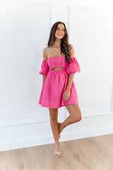 Ambrose Mini Dress - Hot Pink - The Self Styler