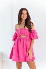 Ambrose Mini Dress - Hot Pink - The Self Styler