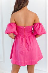 Ambrose Mini Dress - Hot Pink - The Self Styler