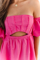 Ambrose Mini Dress - Hot Pink - The Self Styler