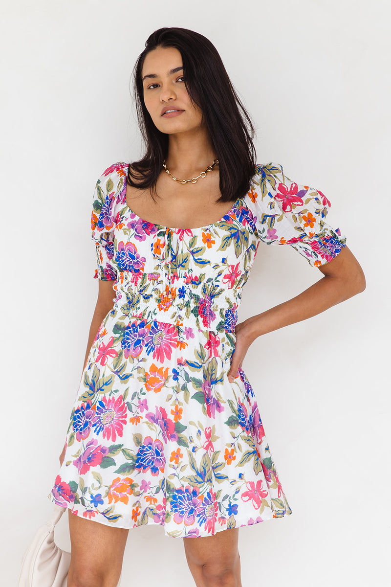 Charlotte Mini Dress - Floral - The Self Styler