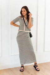 Arden Knit Top- Green and Cream - The Self Styler