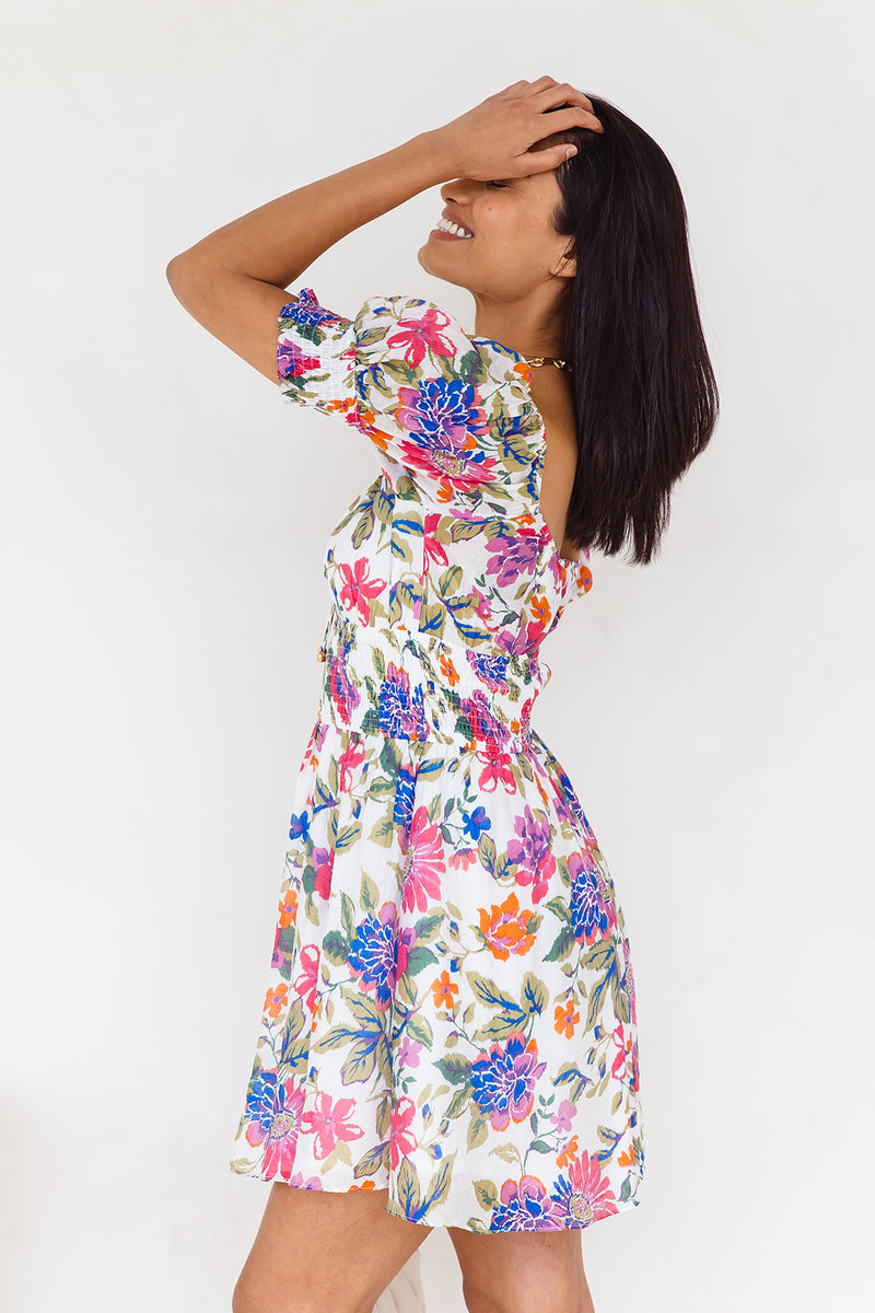 Charlotte Mini Dress - Floral - The Self Styler