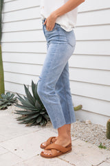 BARRYMORE HIGH RISE MUM JEANS - BLUE WASH - The Self Styler