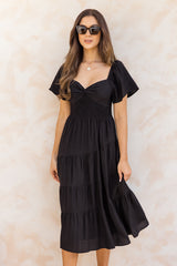 Stella Midi Dress - Black - The Self Styler