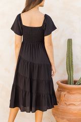 Stella Midi Dress - Black - The Self Styler