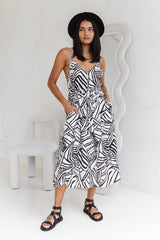 Rachel Midi Dress - Zebra Print - The Self Styler
