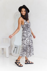 Rachel Midi Dress - Zebra Print - The Self Styler