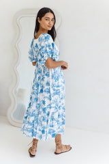 Tahlia Maxi Dress - Blue Palm - The Self Styler