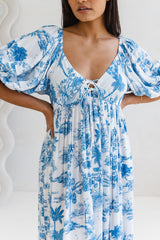 Tahlia Maxi Dress - Blue Palm - The Self Styler