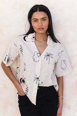 Solaris Cotton Shirt - Palm Print - The Self Styler - The Self Styler