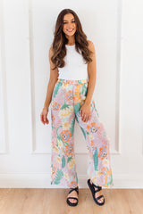 Fiore Wide-Leg Pants - Lilac Garden Print - The Self Styler