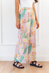 Fiore Wide-Leg Pants - Lilac Garden Print - The Self Styler