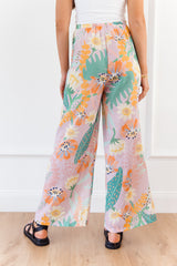 Fiore Wide-Leg Pants - Lilac Garden Print - The Self Styler