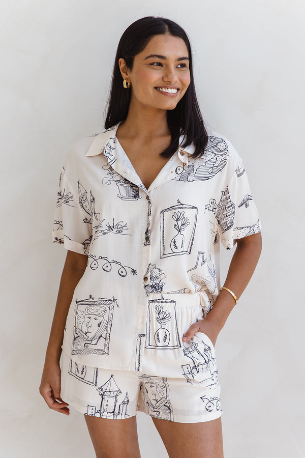 Cooper Shirt - Sketch Print - The Self Styler