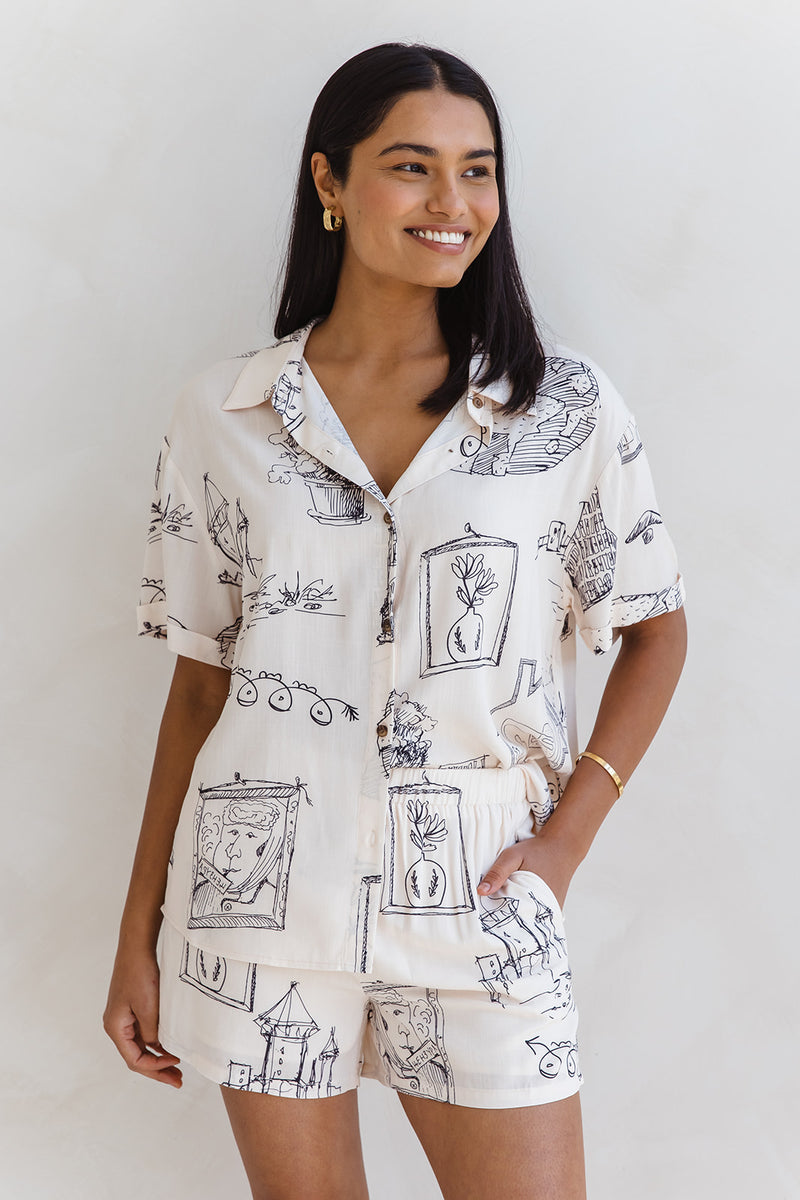 Cooper Shirt - Sketch Print - The Self Styler