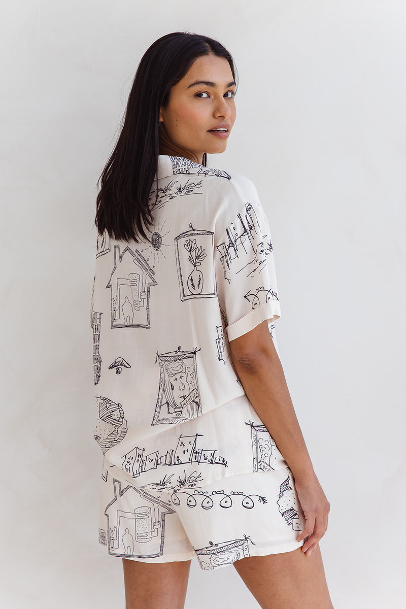 Cooper Shirt - Sketch Print - The Self Styler
