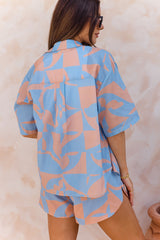 Cyrus Shirt - Blue Abstract Print - The Self Styler