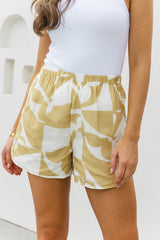 Dimitri Shorts - Yellow Abstract Print - The Self Styler