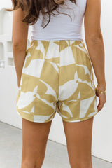 Dimitri Shorts - Yellow Abstract Print - The Self Styler