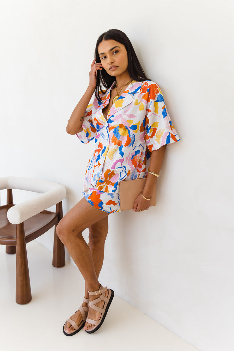 Aisha Shirt - Vibrant Watercolour Print - The Self Styler