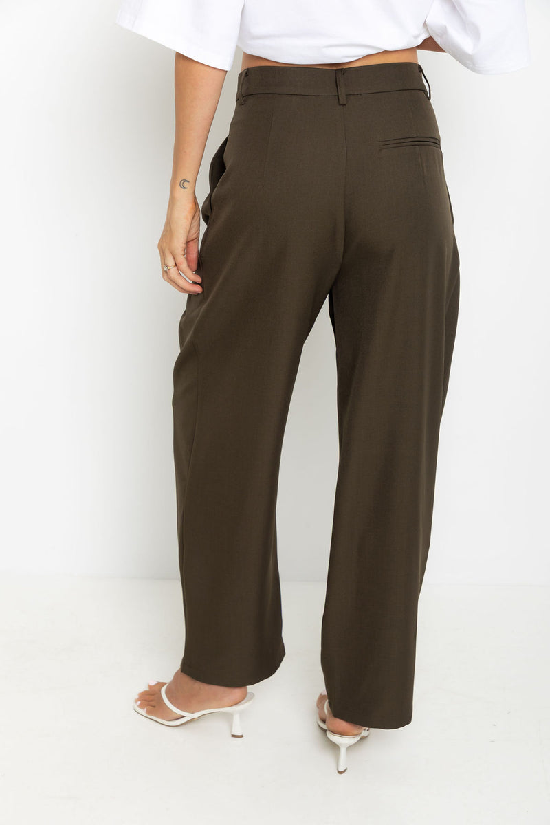 Xavier Barrel Leg Pants - Chocolate Olive – The Self Styler