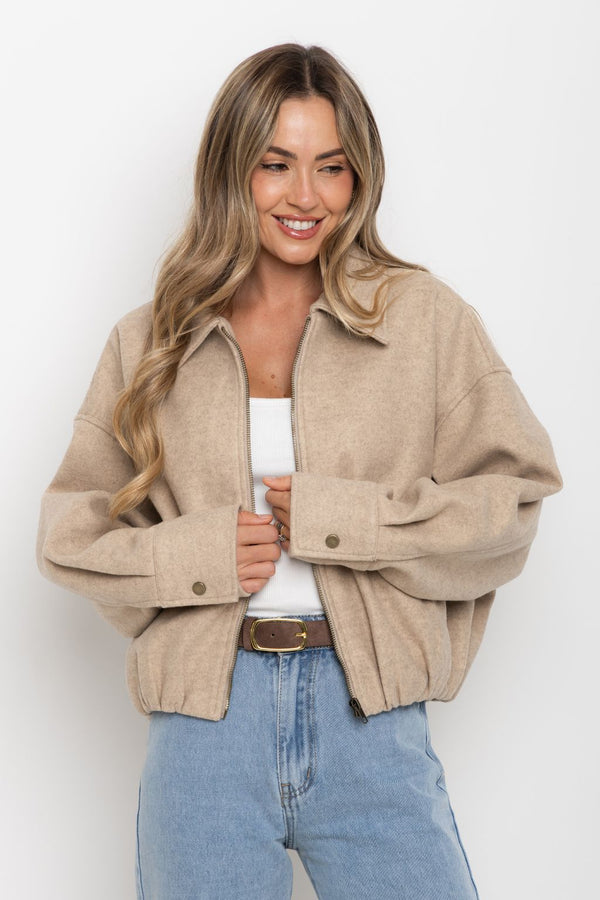 Zayne Bomber Jacket - Oat