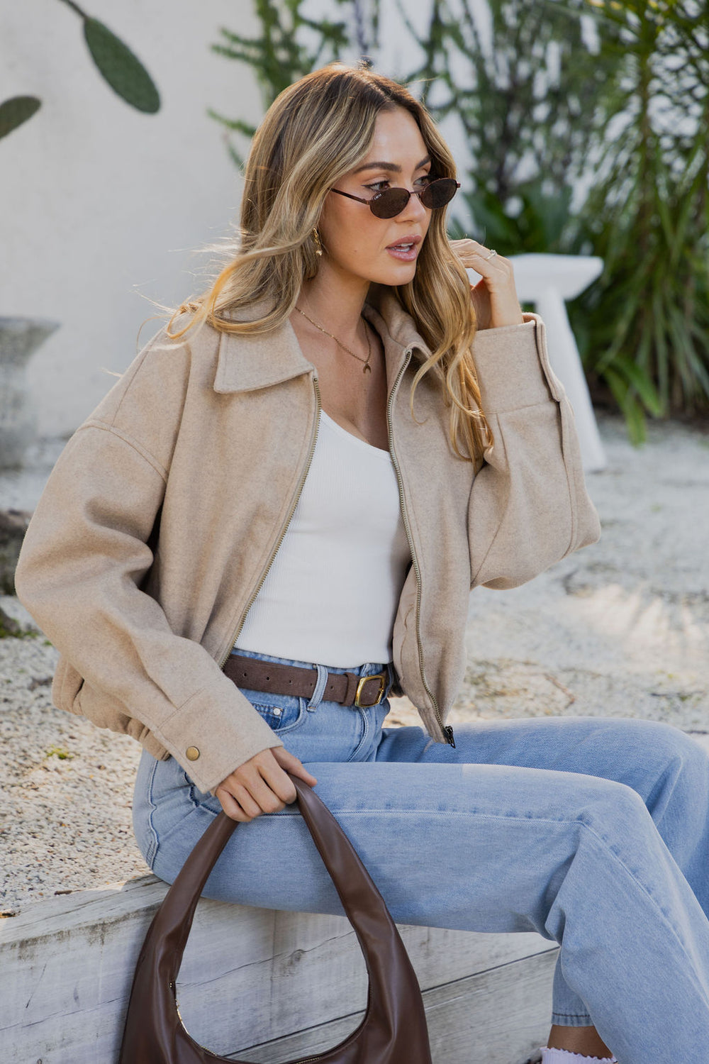Zayne Bomber Jacket - Oat – The Self Styler