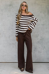 Zimi Wide-Leg Knit Pants - Chocolate