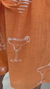 Tulum Shorts - Margarita Print - Orange